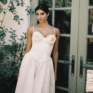 LPA Freya Midi Dress in Dusty Pearl